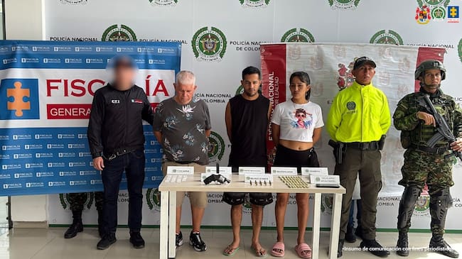 Tres asegurados por tráfico de drogas y porte de armas en Cúcuta. / Foto: Fiscalía.