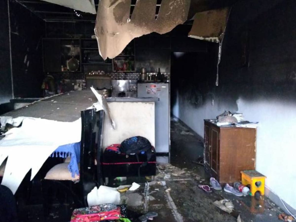 Dos niños lesionados deja incendio en una vivienda en Barranquilla