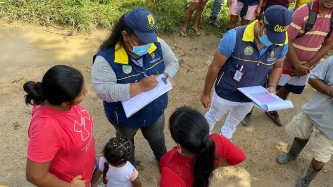 La creciente de un arroyo subsidiario del canal de Policarpa afectó el ingreso de la comunidad indígena Zenú