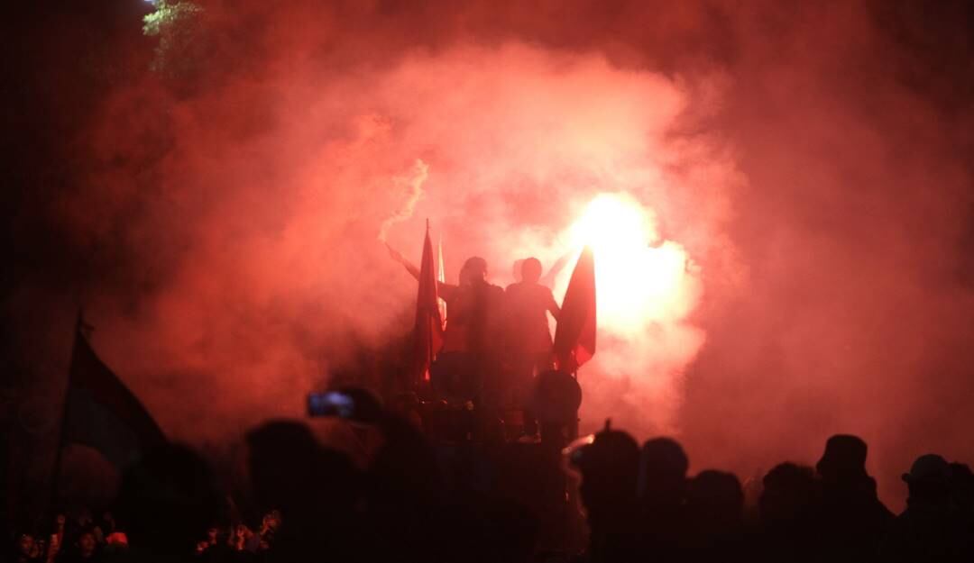 Protestas en Indonesia por el alza en el costo de los combustibles.           Foto: Getty 