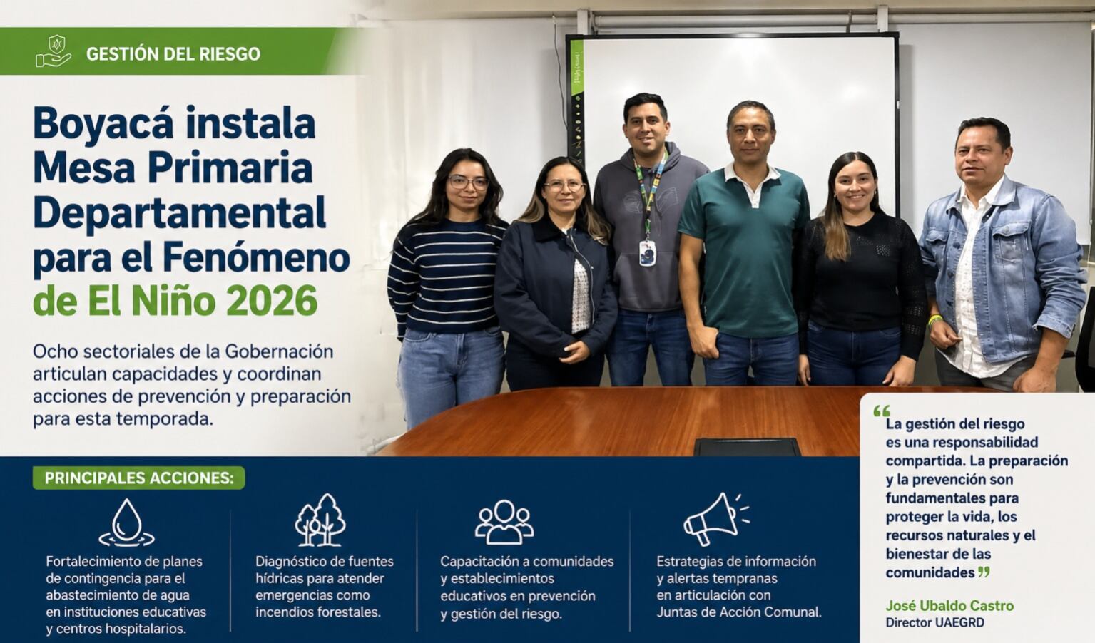 El Gobierno de Boyacá prioriza el abastecimiento de agua, la prevención de incendios forestales y el fortalecimiento de las alertas tempranas.