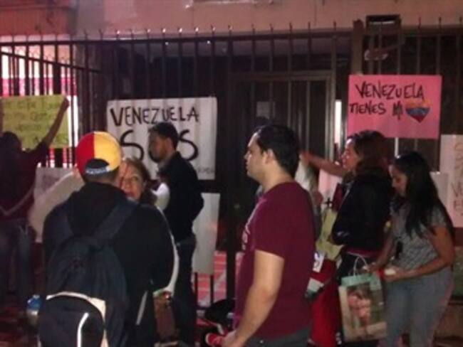Protesta de venezolanos en Medellín