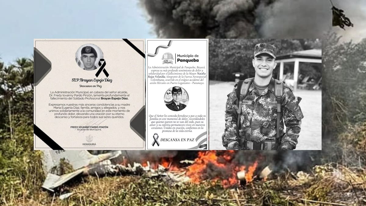 Estos son los tres militares de Boyacá que murieron en el avión accidentado en Putumayo