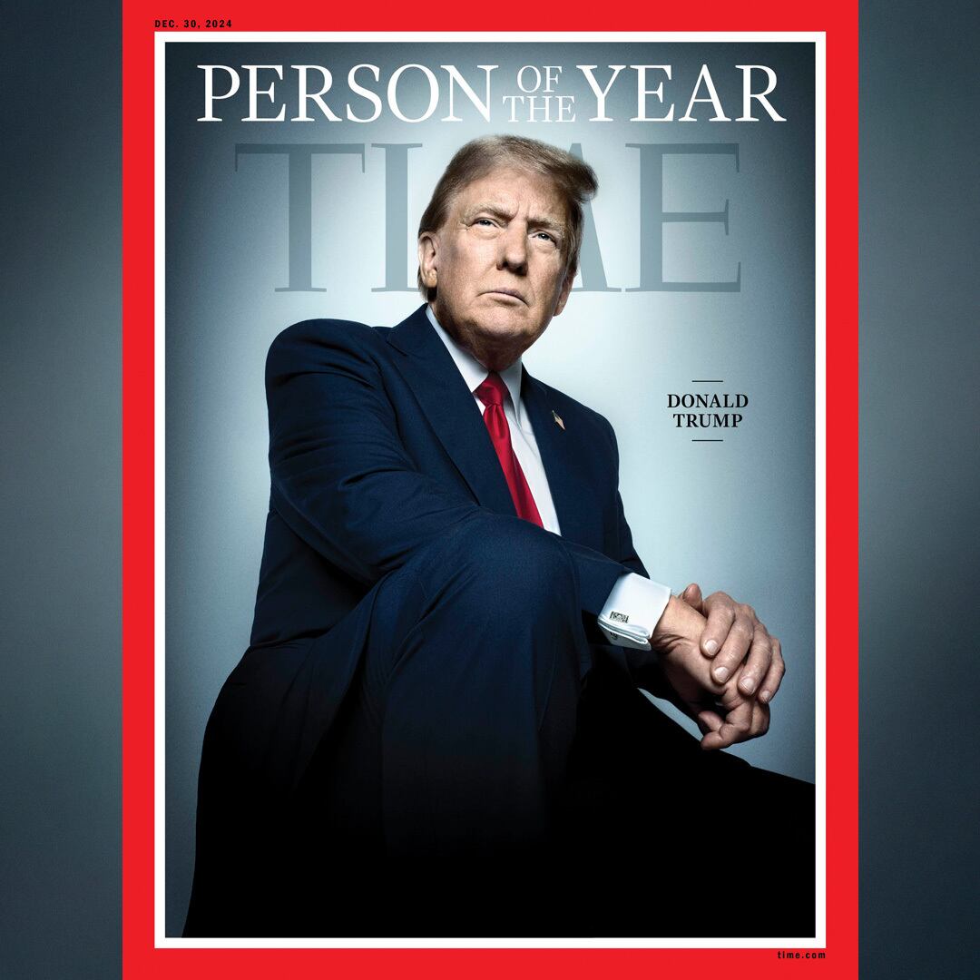Fotografía cedida por TIME donde aparece el presidente electo de Estados Unidos, Donald Trump. Trump, fue elegido Persona del Año 2024 por la revista Time "por organizar un regreso de proporciones históricas, impulsar un realineamiento político único en una generación y remodelar la presidencia estadounidense". EFE/ Time/SOLO USO EDITORIAL/SOLO DISPONIBLE PARA ILUSTRAR LA NOTICIA QUE ACOMPAÑA (CRÉDITO OBLIGATORIO)