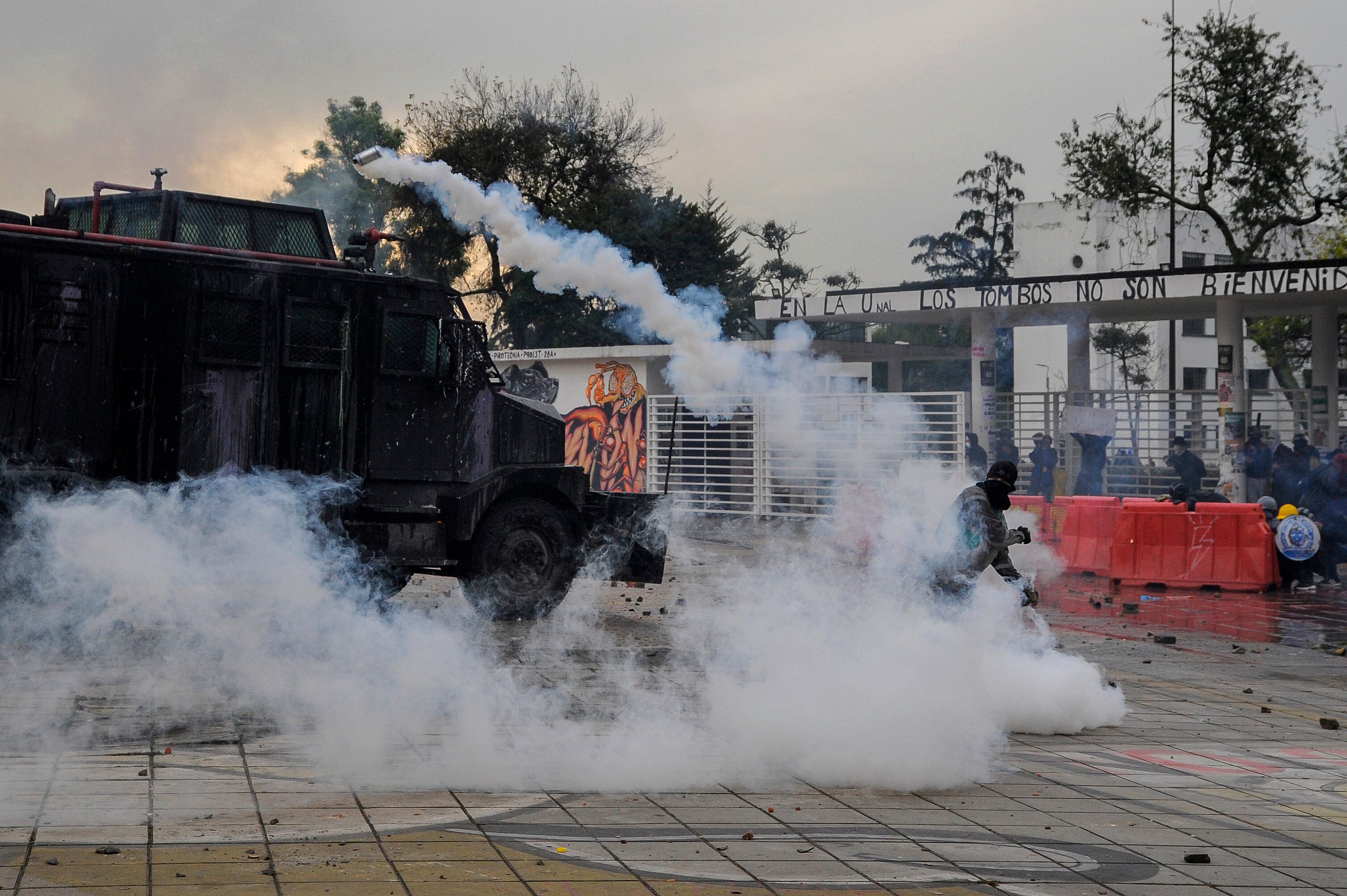 Disturbios en inmediaciones de la Universidad Nacional.  (Foto de referencia - Guillermo Legaria Schweizer/Getty Images)