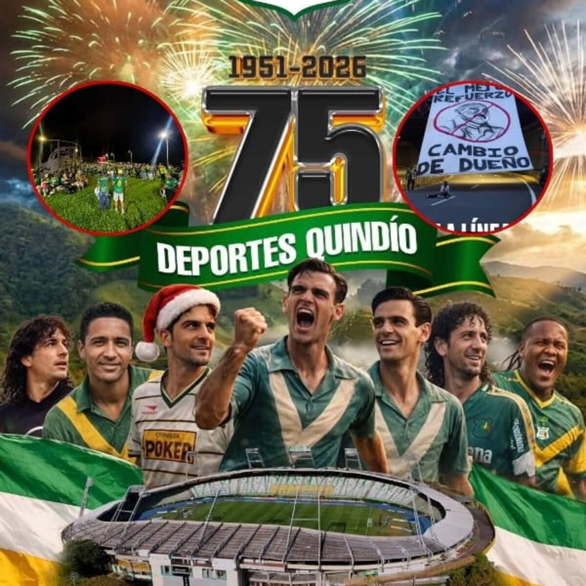 Deportes Quindío, 75 años de fundación, una celebración de contrastes para sus hinchas