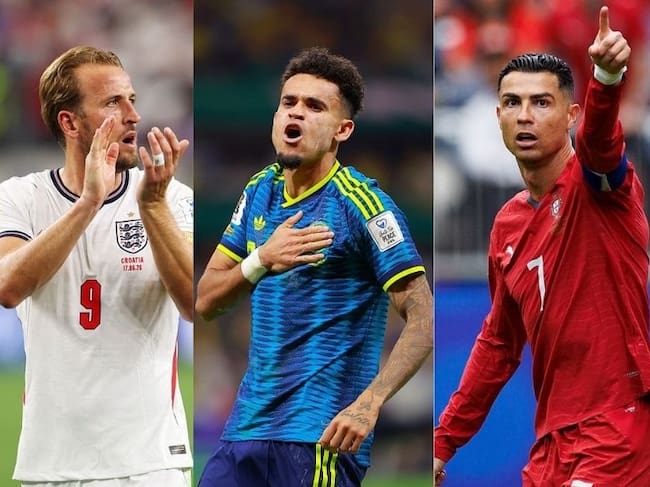 Harry Kane, Luis Díaz y Cristiano Ronaldo / Composición: Caracol Radio
