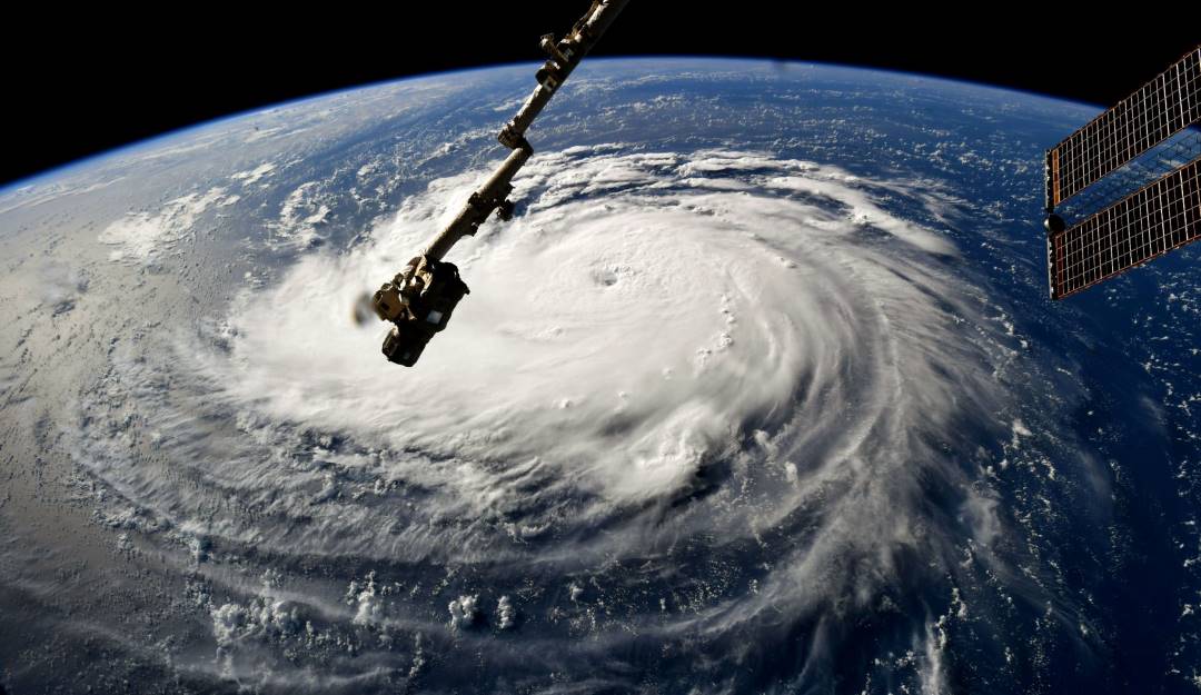 Formación del huracán Florence vista desde la Estación Espacial Internacional en 2018.                Foto: Getty