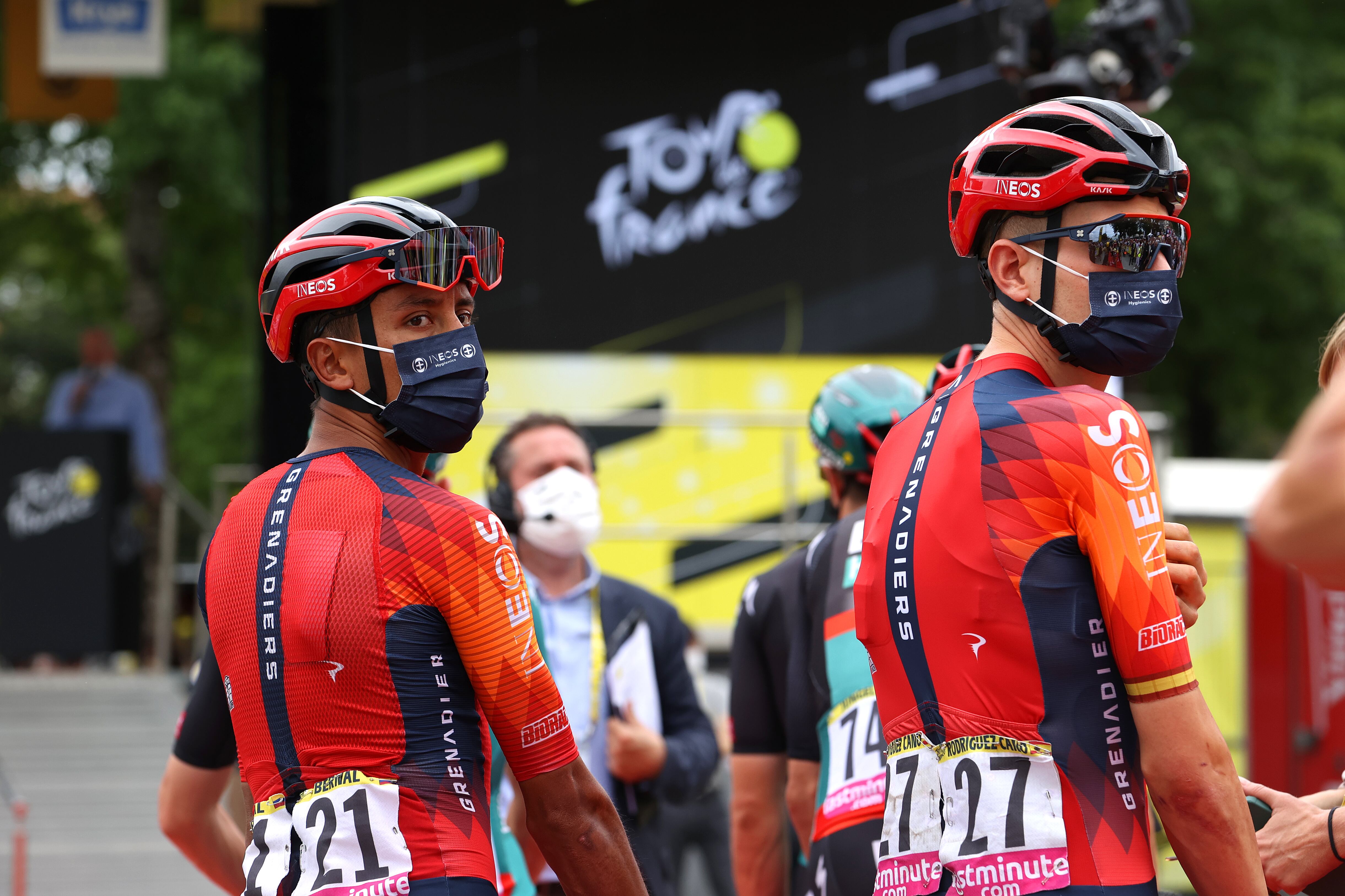 Egan Bernal y Carlos Rodríguez, ciclistas de Ineo. (Photo by Michael Steele/Getty Images)