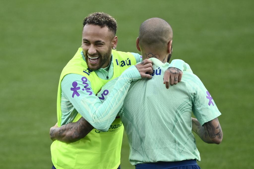 Neymar de Brazil durante un entrenamiento en Turin, Italia