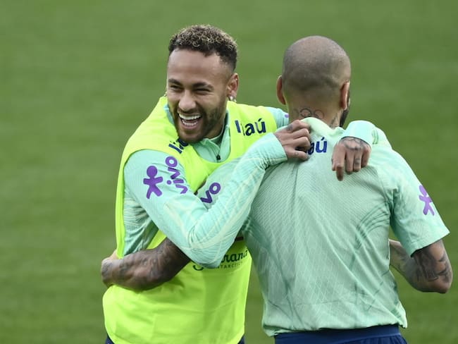 Neymar de Brazil durante un entrenamiento en Turin, Italia