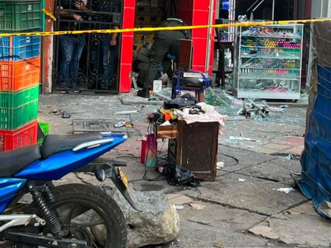 Lugar de la explosión en Medellín- foto cortesía