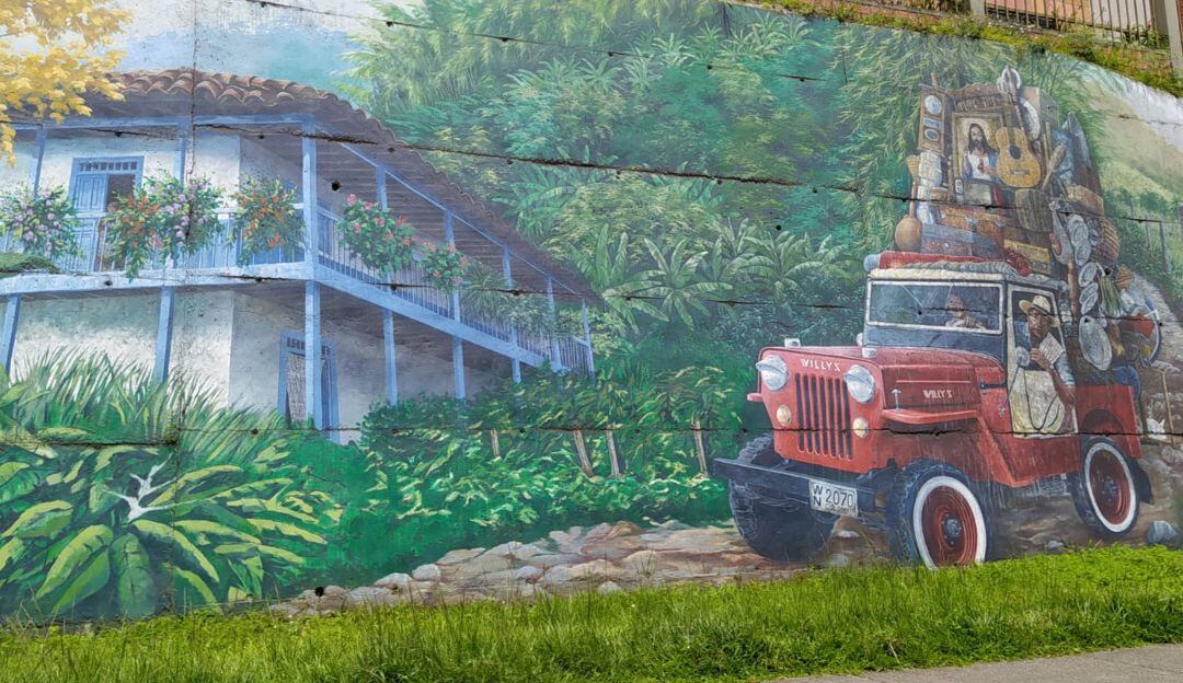 Mural de Yipao en calles al norte de Armenia