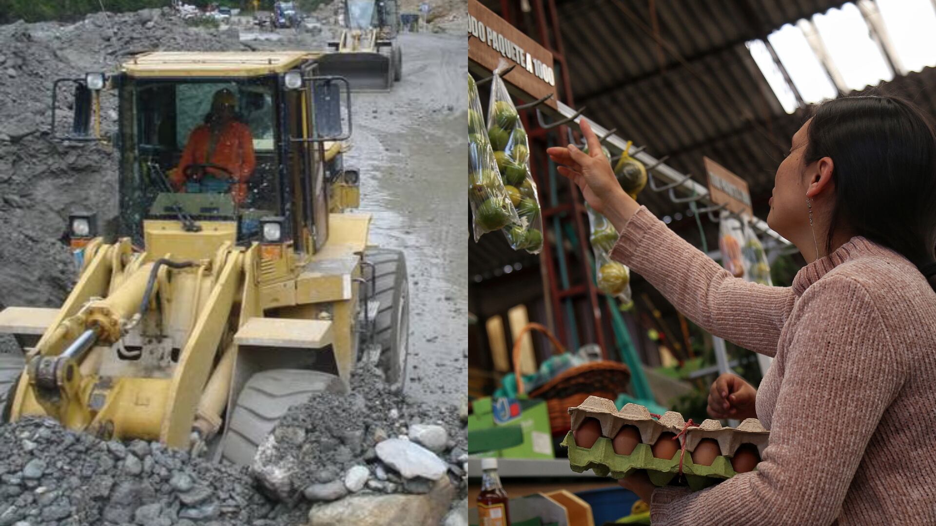 Cierres en la vía al llano y plaza de mercado en Bogotá. Fotos: Colprensa.