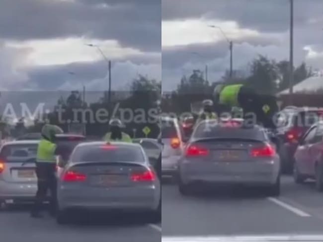 Así fue la persecución de la Policía a carro ‘BMW’ que embistió dos motociclistas