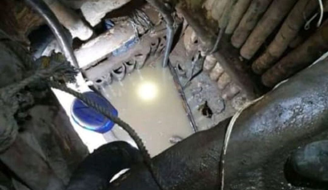 Boca de la mina en la que quedaron atrapados los mineros.