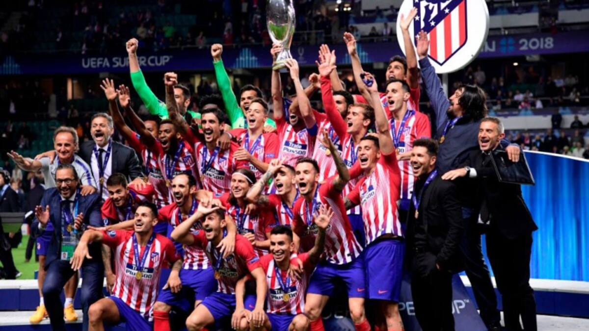Arias celebró su primer título con el Atlético, campeón de Europa