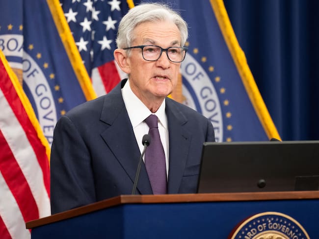Chair of the US Federal Reserve Jerome Powell speaks during a press conference following the Federal Open Market Committee meeting in Washington, DC, on June 18, 2025. The US Federal Reserve held interest rates steady for a fourth consecutive meeting Wednesday, forecasting higher inflation and cooler growth this year while President Donald Trump's tariffs begin to take hold and geopolitical uncertainty looms. The Fed kept the benchmark lending rate at a range between 4.25 percent and 4.50 percent at the end of its two-day meeting, with officials penciling in two rate cuts this year, similar to earlier projections. (Photo by SAUL LOEB / AFP) (Photo by SAUL LOEB/AFP via Getty Images)
