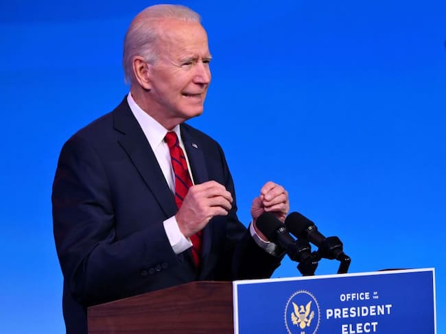 El presidente electo Joe Biden durante la presentación de su plan de vacunación contra el coronavirus.