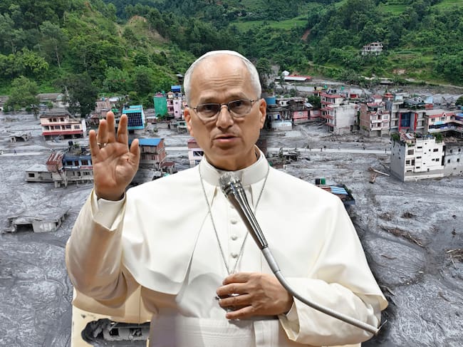 Imagen de referencia. Papa León - Riada en Nepal: Getty Images.