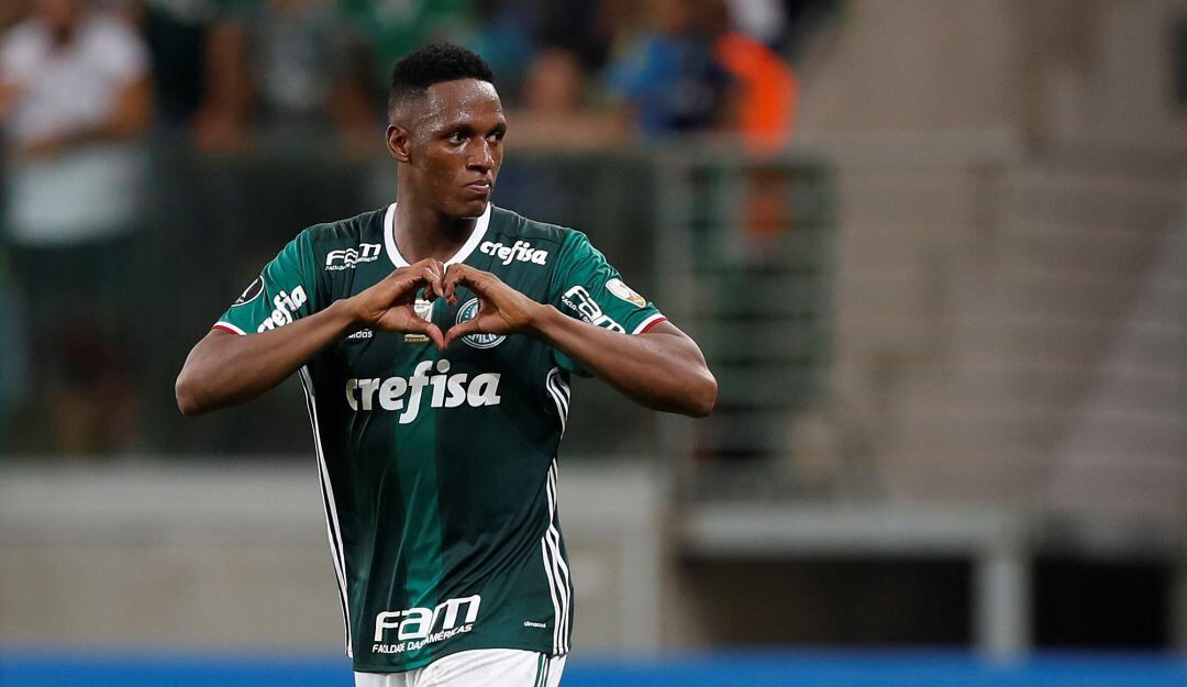 Yerry Mina defendió los colores de Palmeiras entre 2016 y 2017.