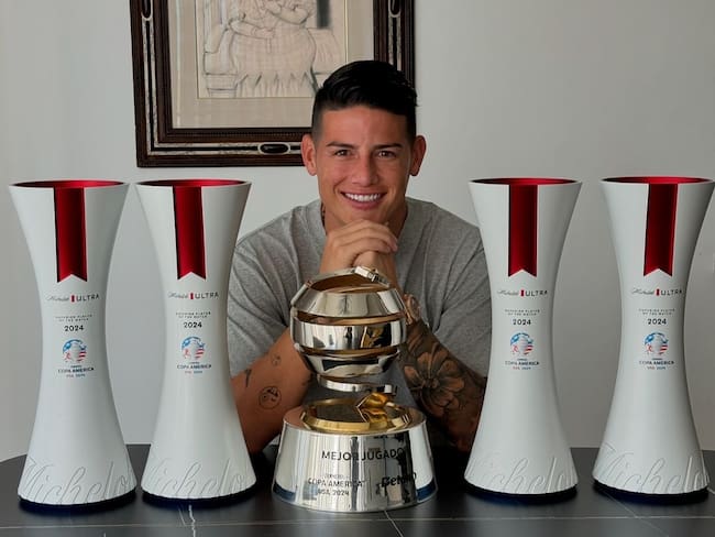 James Rodríguez y sus premios ganados en esta Copa América / Instagram: James Rodríguez.