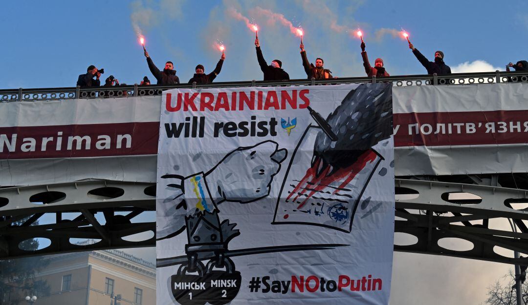 Ucranianos se manifiestan en Kiev en contra de Putin