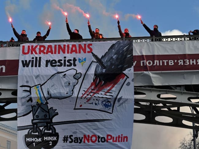 Ucranianos se manifiestan en Kiev en contra de Putin