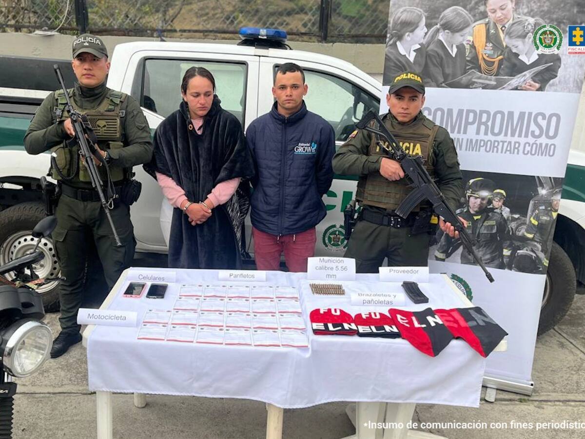 Judicializada una pareja que se encargaría de distribuir panfletos del ELN en Chitagá
