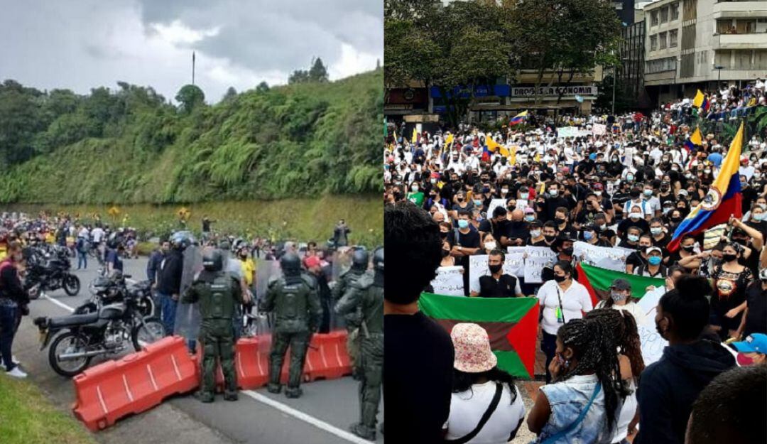 Vía Armenia Pereira cerrada por prevención, Plaza de Bolívar de Armenia día de los trabajadores
