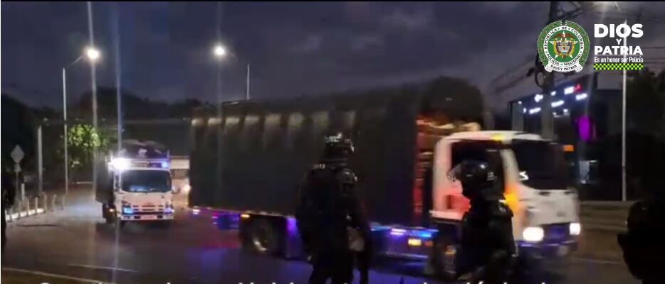 Desbloqueo de vías- foto policía Antioquia