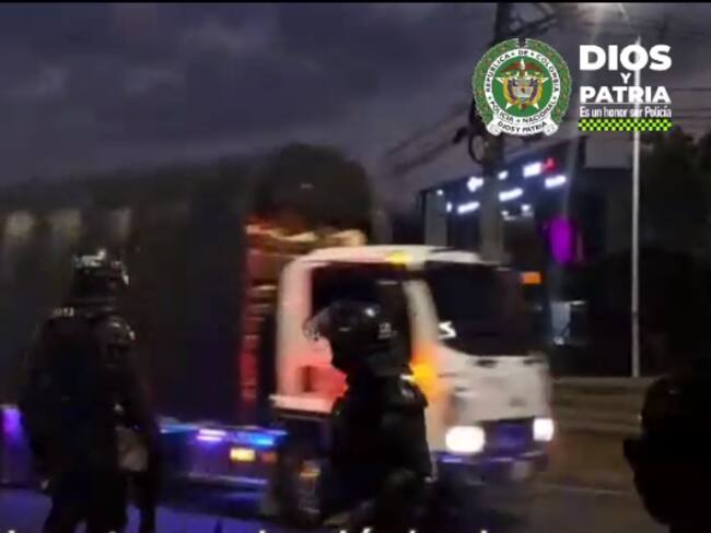 Desbloqueo de vías- foto policía Antioquia