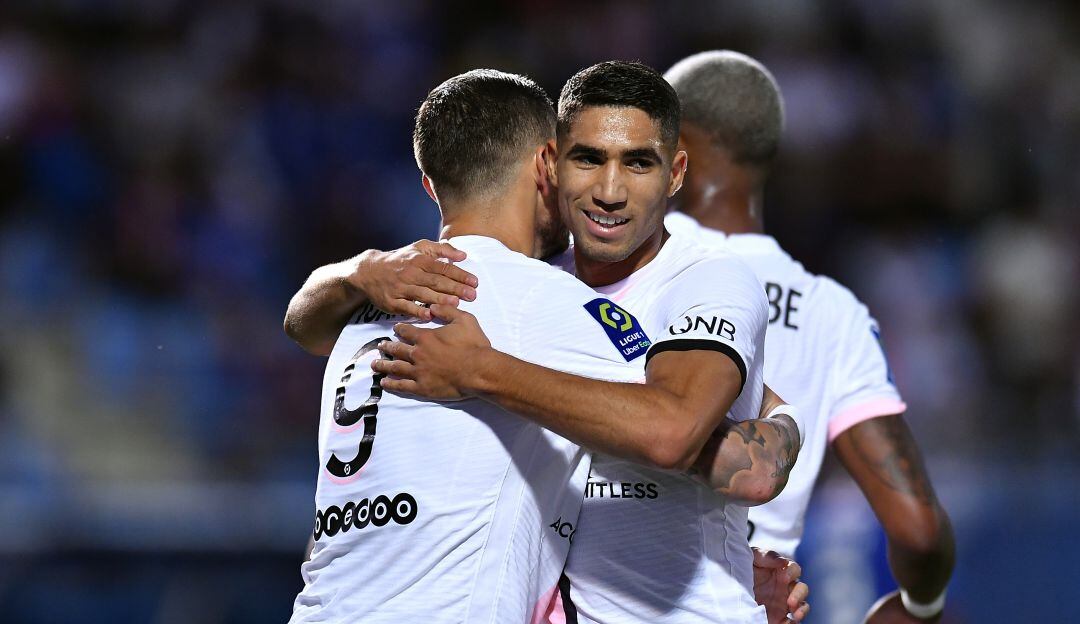 Mauro Icardi y Acharf Hakimi, autores de los goles en el triunfo del PSG 1-2 ante Troyes