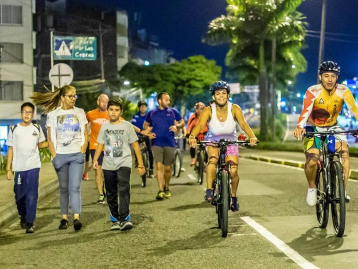 Primera vía activa nocturna del año en Pereira