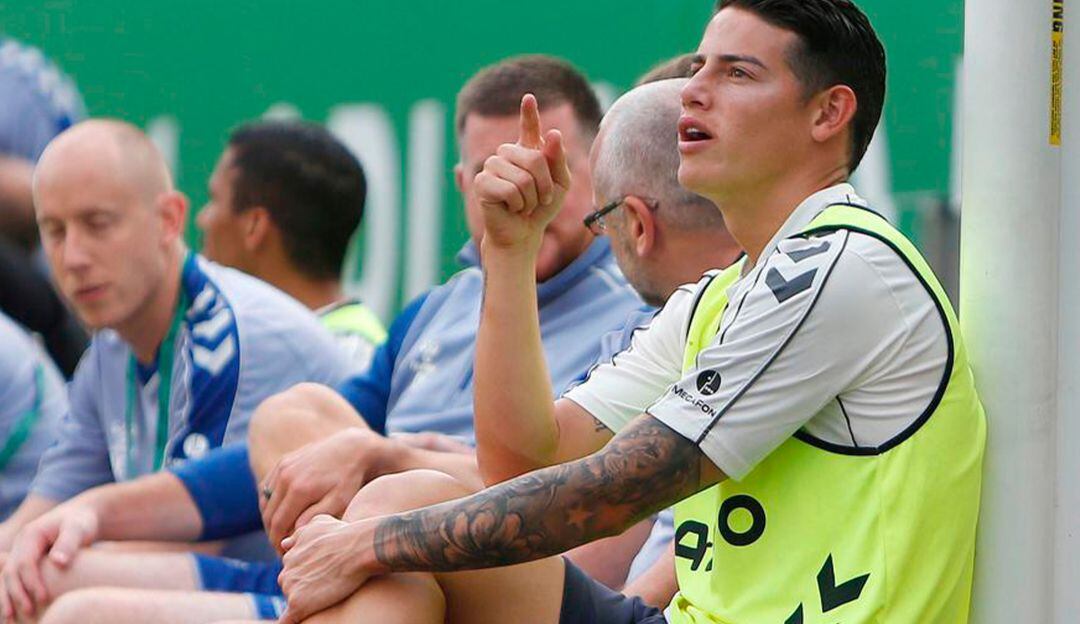 James Rodríguez con el Everton en la Florida Cup
