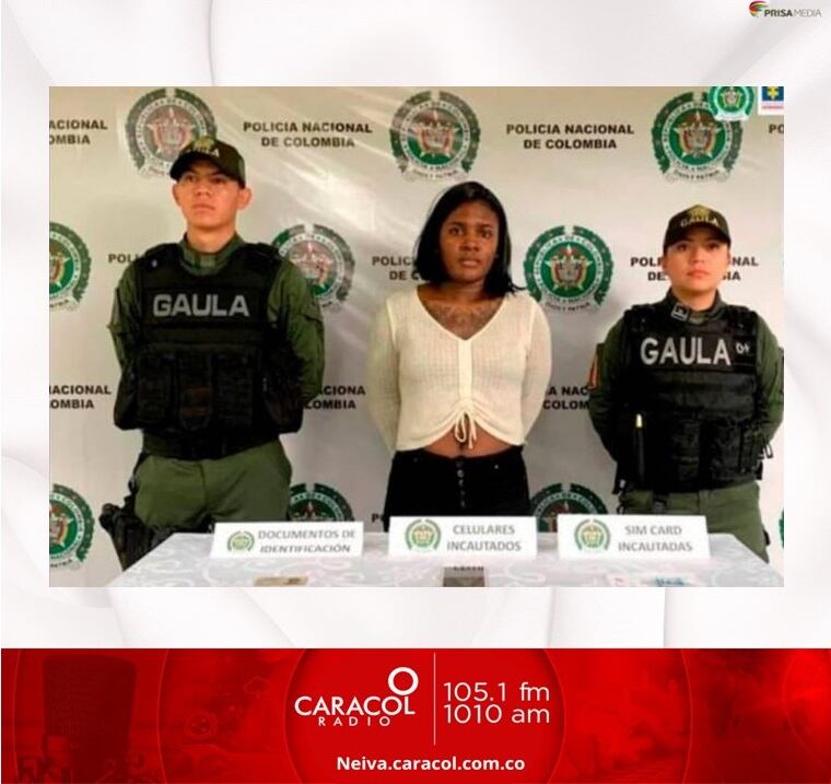 Desde la ciudad de Popayán al parecer la mujer realizaba las llamadas extorsivas a su progenitora residente en el Huila.