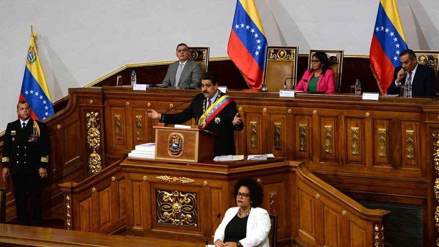 Nicolás Maduro entregó su mensaje anual en el que ponderó el 2017 como un capítulo "heroico" para el país. Foto: Getty Images