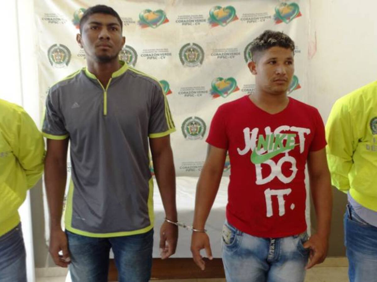 Capturan a dos fleteros en El Carmen de Bolívar con una granada de fragmentación