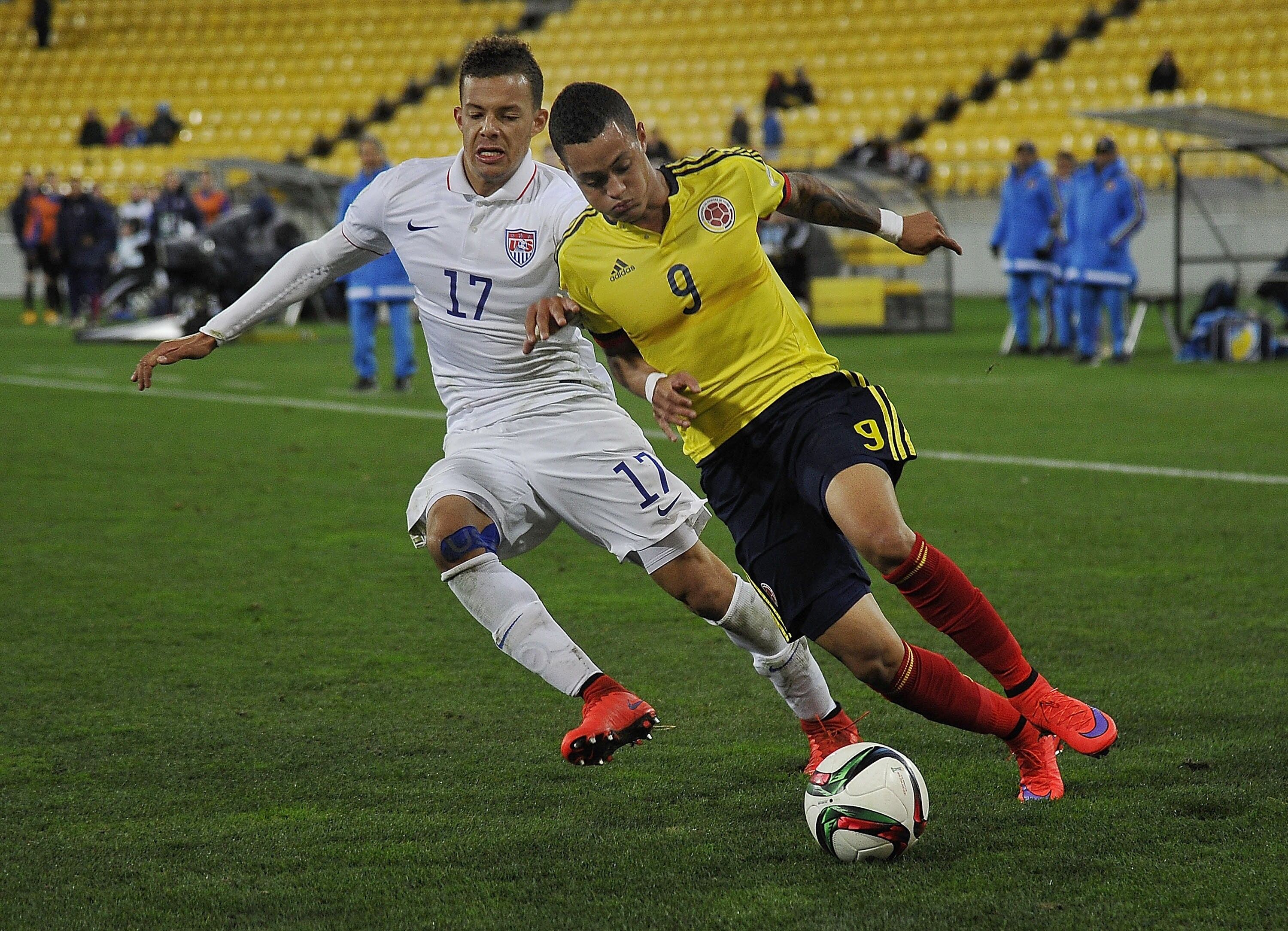 Joao Rodríguez en selección juvenil de Colombia. AFP PHOTO / MARTY MELVILLE        (Photo credit should read Marty Melville/AFP via Getty Images)