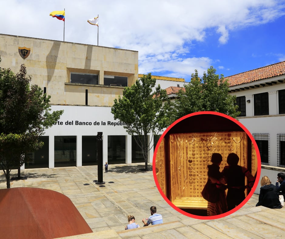 Museo del Banco de la República, Miguel Urrutia y personas mirando exhibición (Getty Images)