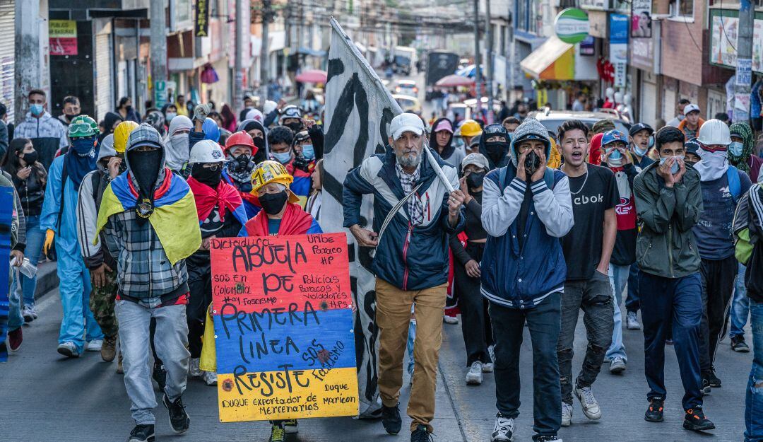 Marchas de colombianos en Bogotá