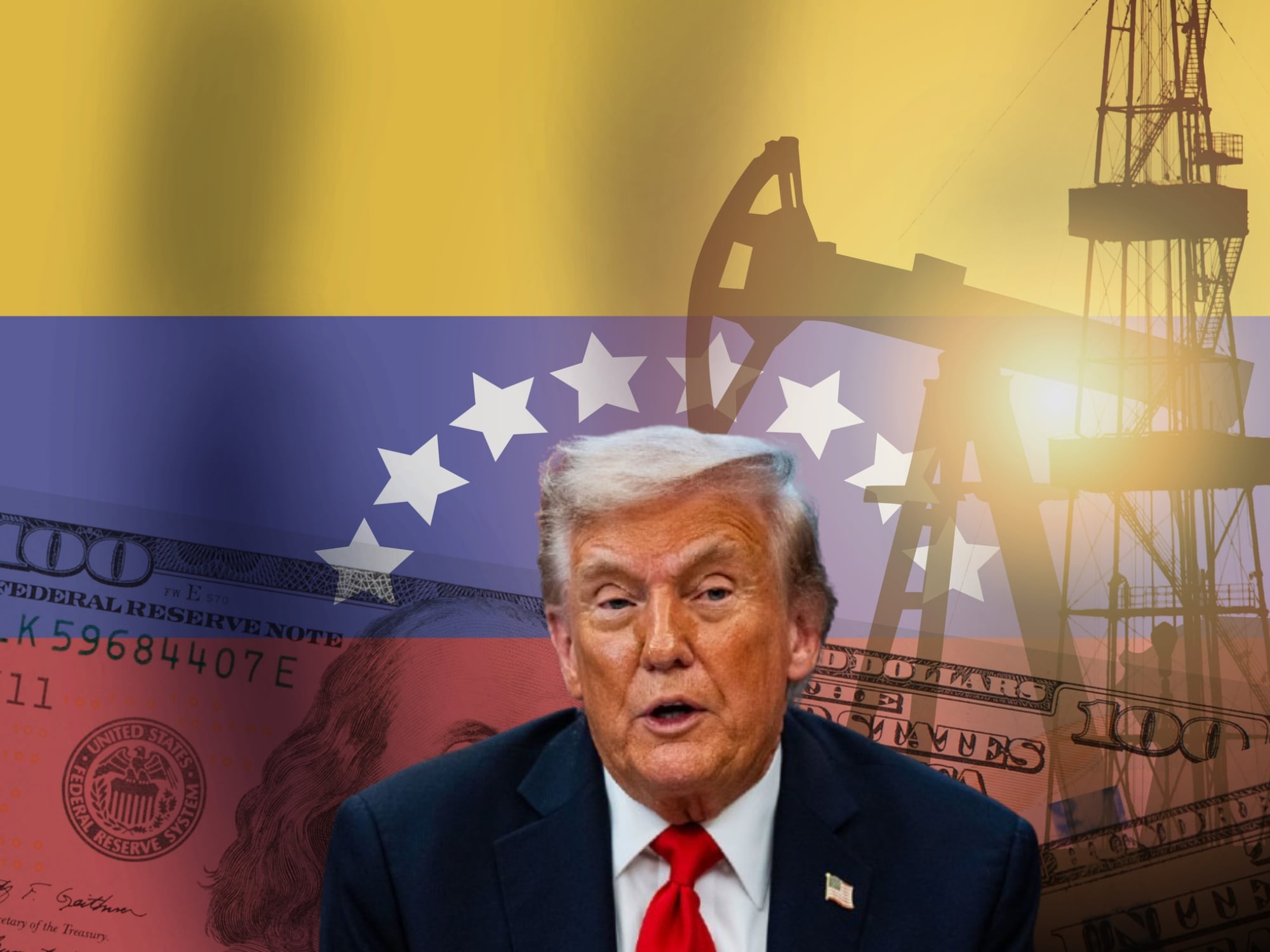 Petróleo venezolano y Donald Trump. Fotos: Getty Images