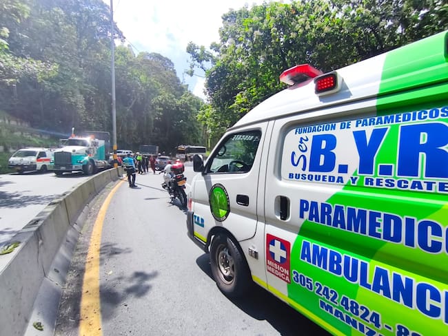 Foto suministrada en la vía Manizales- Medellín accidente de tránsito