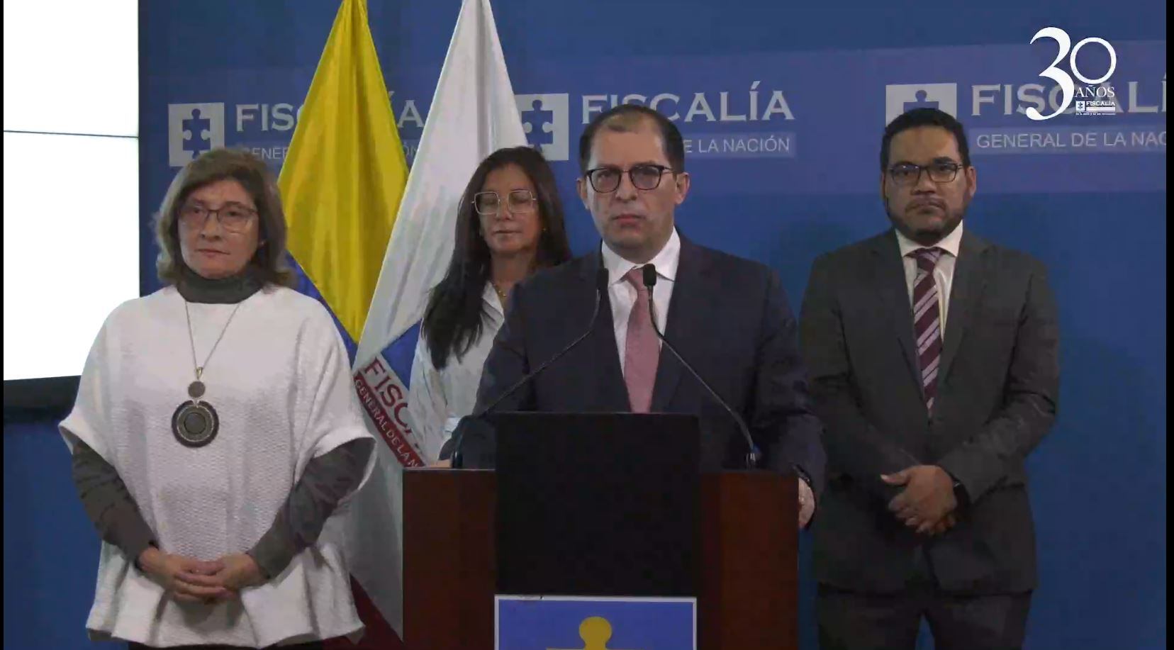 La Vicefiscal General Martha Mancera y la delegada para las Finanzas Criminales, Luz Ángela Bahamón; el director nacional del CTI, la directora especializada de Extinción del Derecho de Dominio y el director especializado contra la Corrupción.