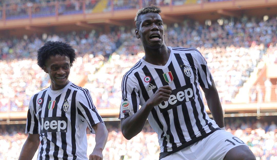 Cuadrado con Pogba cuando compartían vestuario en la Juventus
