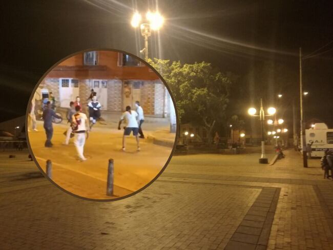 Imágenes de la Pelea campal en Soacha.