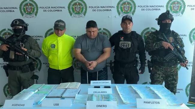 Capturado presunto cabecilla financiero de la disidencia de las Farc en Cúcuta. / Foto: Policía.
