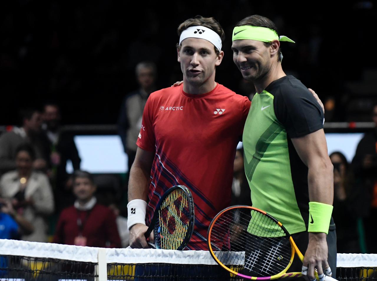 Rafael Nadal y Casper Ruud previo a su juego en Bogotá / Foto suministrada por la organización.