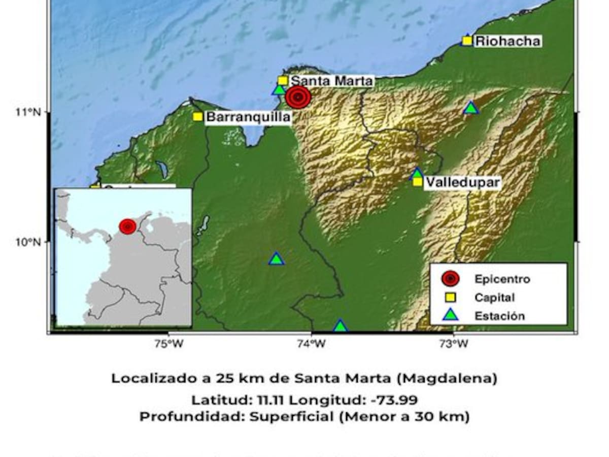 Sismo de magnitud 3.0 se registró en Santa Marta