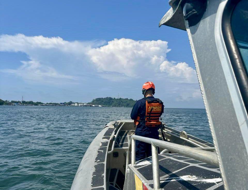 Búsqueda de menor en bahía de Tumaco. Foto: Armada Nacional